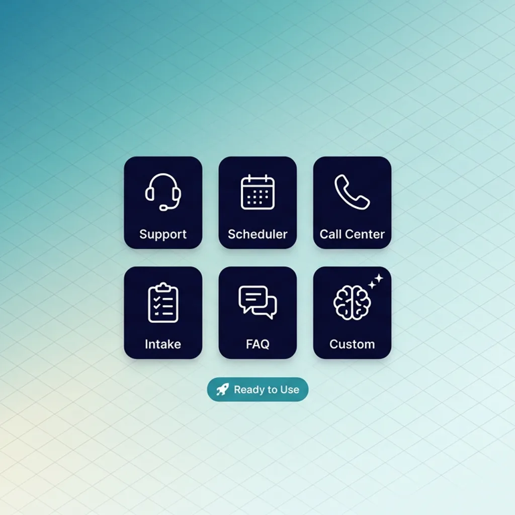 Gallery of prebuilt demo agents available on the Syllable platform