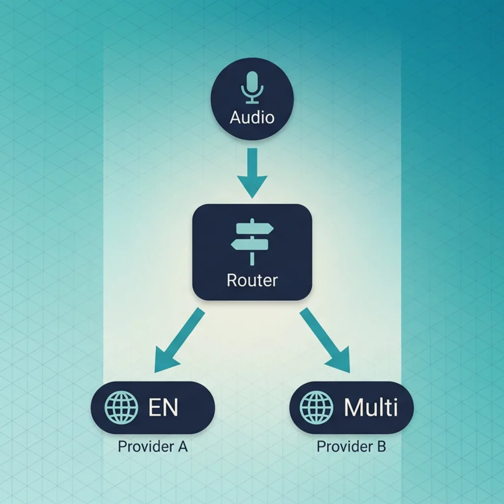 Provider routing rules for speech-to-text based on language and accuracy