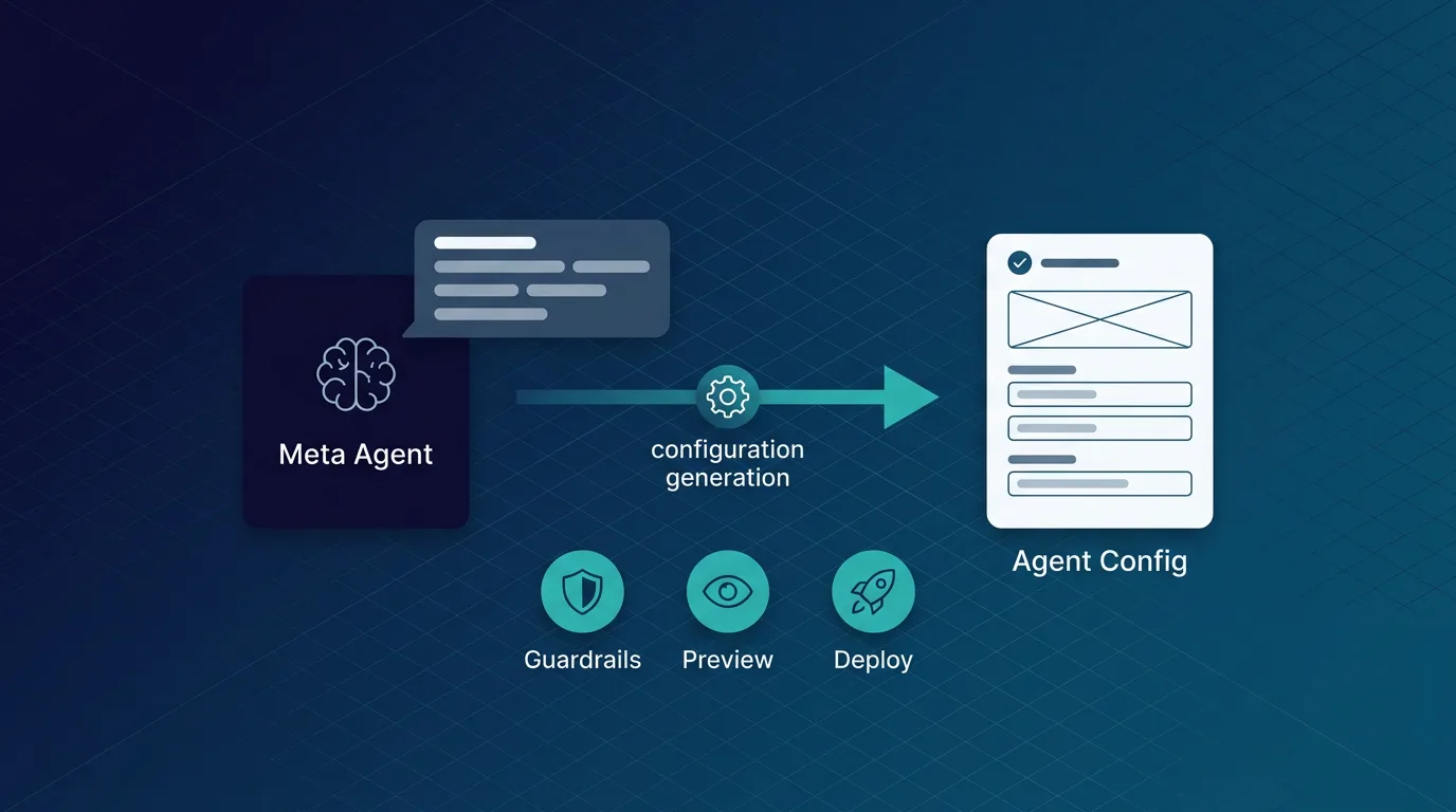 Meta Agent Builder turning natural language into production-ready AI agent configurations