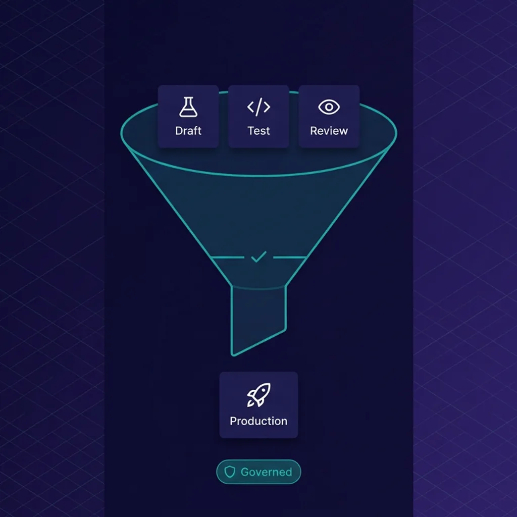 Production path from Meta Agent draft to deployed, monitored AI agent