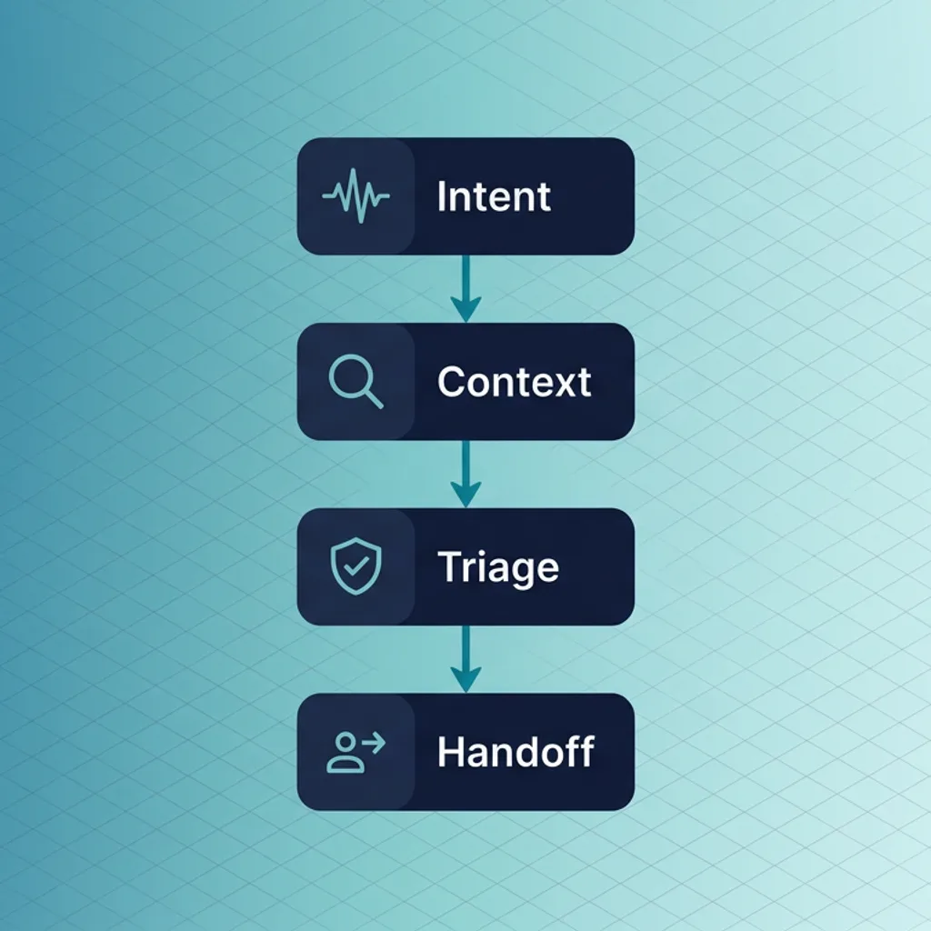 Step-by-step AI call routing process from greeting to resolution