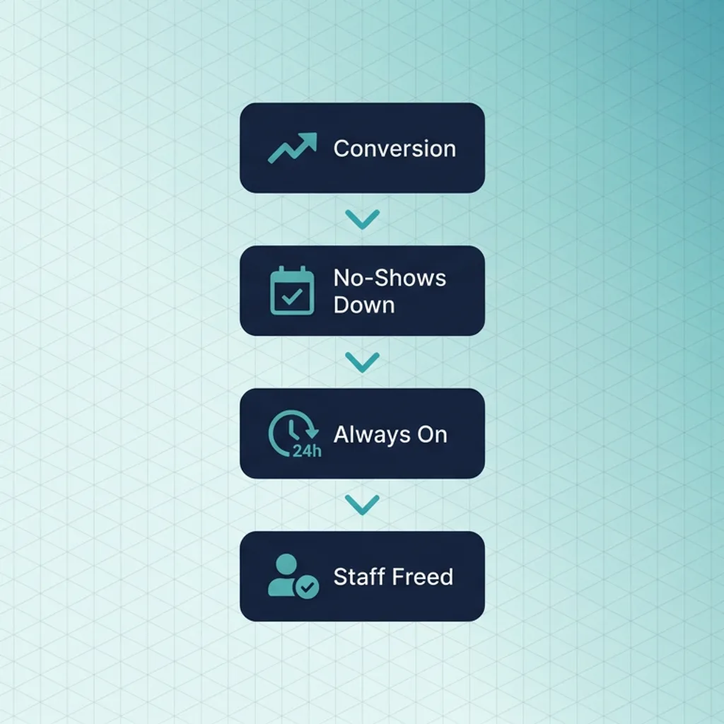 Scheduling performance metrics showing increased booking rates and reduced no-shows